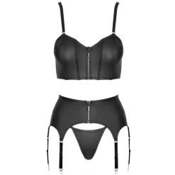 Cottelli Collection – Top Set Met Glitservaring – Zwart