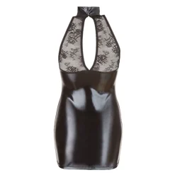 Cottelli Collection - Wetlook Mini Halterjurkje Met Kant