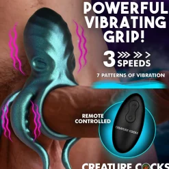 Creature Cocks - Octo Grip Vibrerende Penisring - Blauw