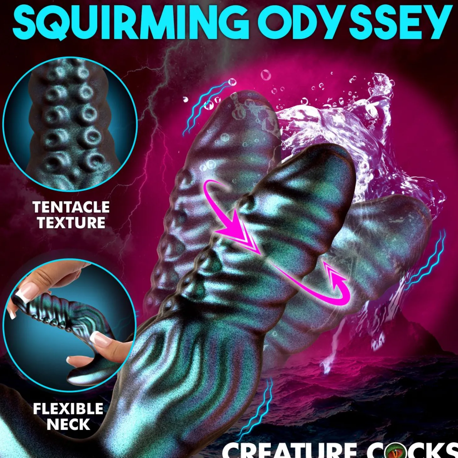 Creature Cocks - Octo-Squirm Vibrerende Anaalplug - 12,4 cm