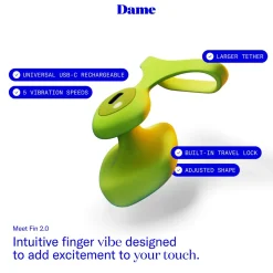 Dame - Fin 2.0 Vinger Vibrator - Citrus