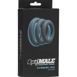 Doc Johnson - OptiMALE 3 C-Ring Set Dik - Grijs