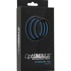Doc Johnson - OptiMALE 3 C-Ring Set Dun - Zwart