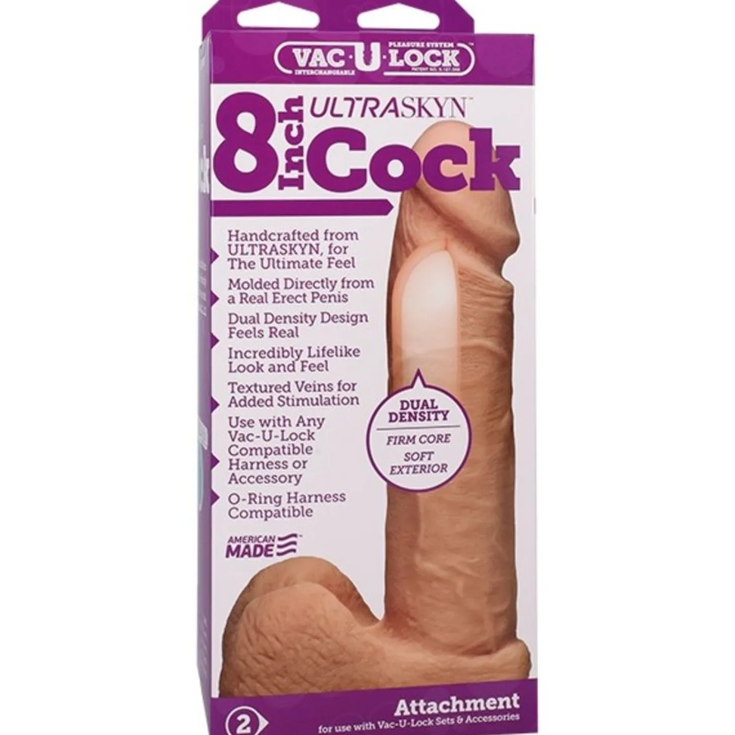 Doc Johnson - VacULock 19 cm ULTRASKYN Cock & Balls