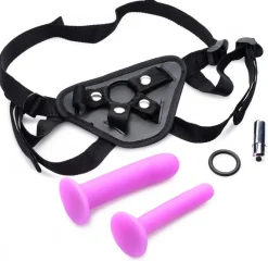 Double-G Deluxe Vibrerende Strap-On Set