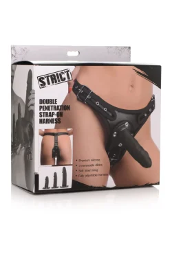 Double Penetration Strap On Harnas - Zwart