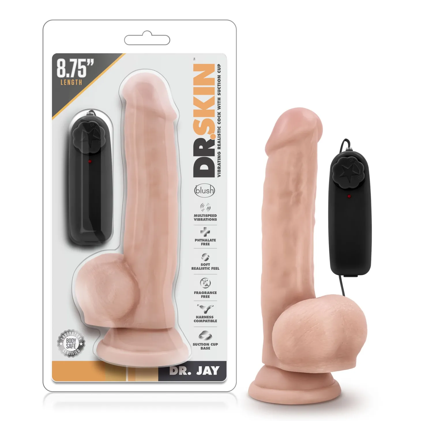 Dr. Skin - Dr. Jay Vibrator Met Zuignap 22 cm - Beige