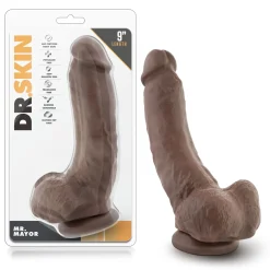 Dr. Skin - Mr. Mayor Dildo Met Zuignap 22,8 cm - Chocolate