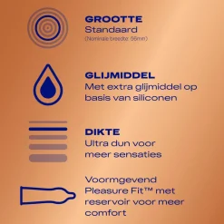 Durex - Condooms Nude Extra Glijmiddel - 10 stuks