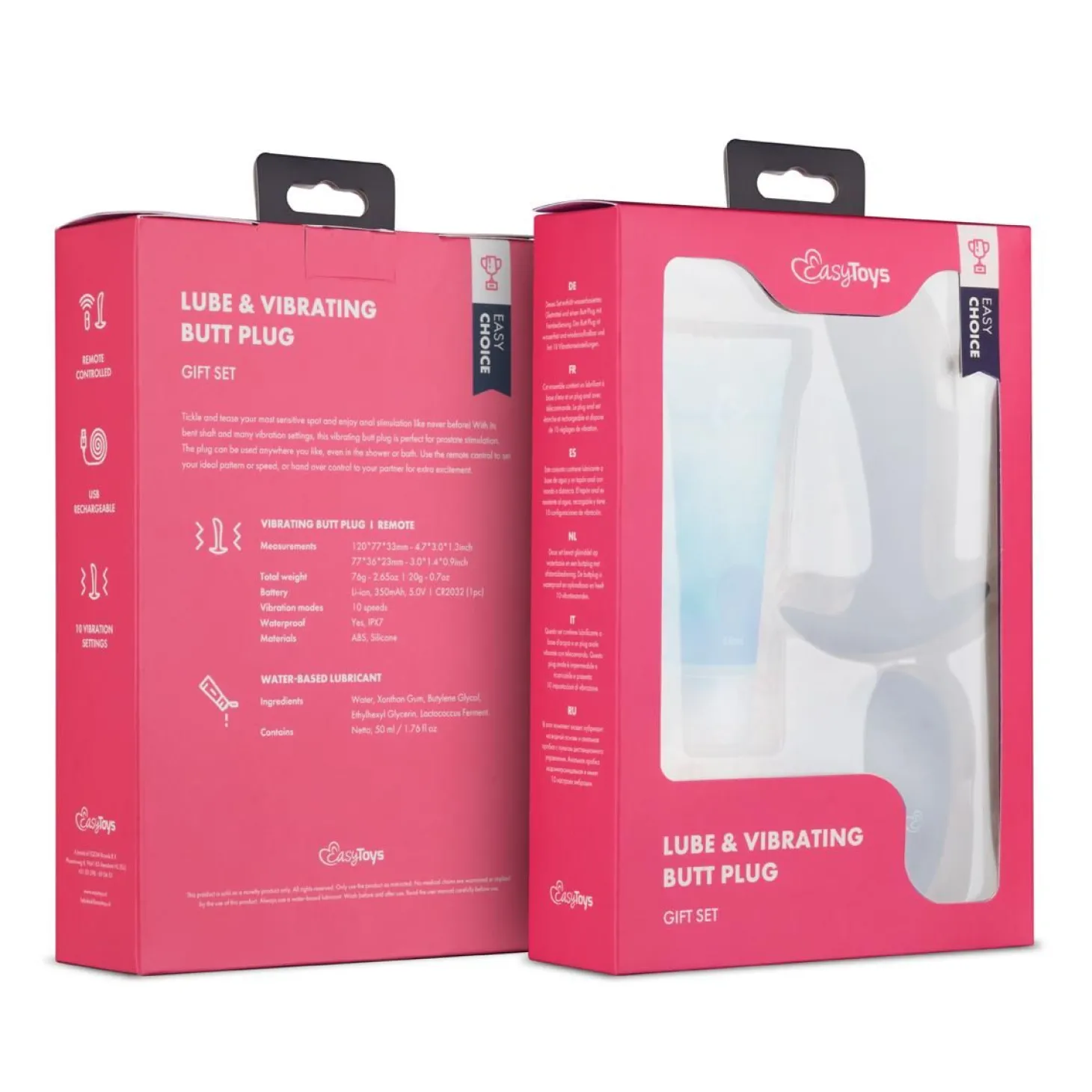 Easy Choice Vibrerende Buttplug & Glijmiddel - Gift Set