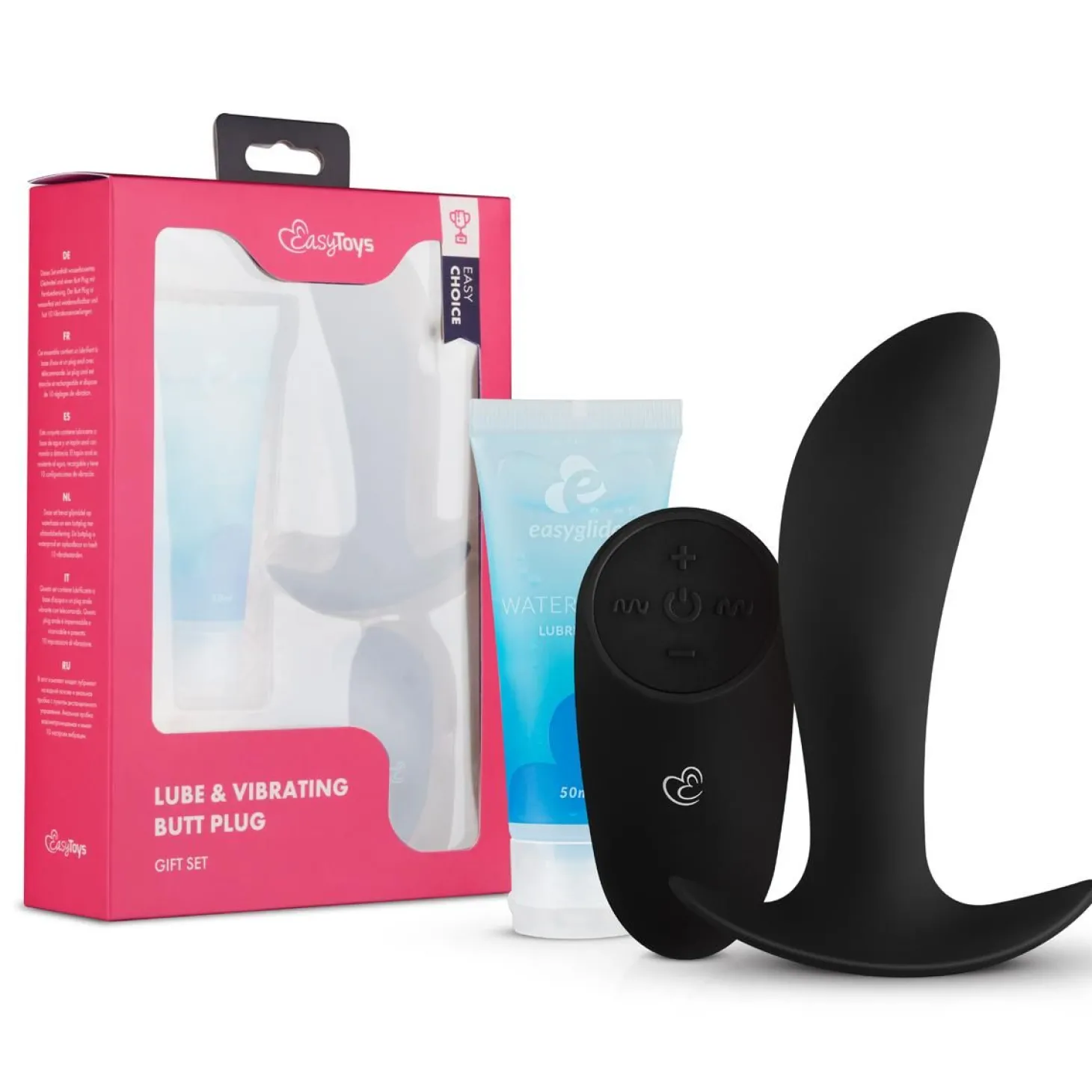 Easy Choice Vibrerende Buttplug & Glijmiddel - Gift Set