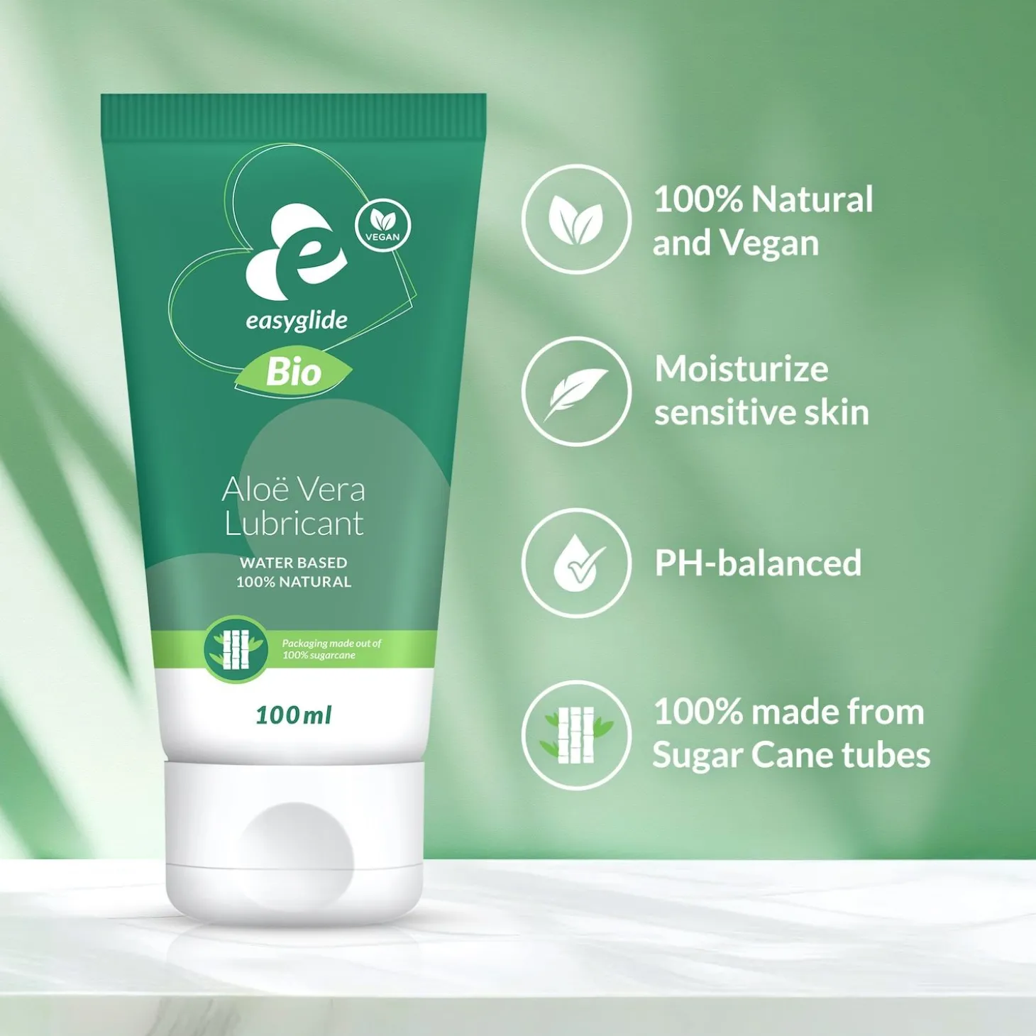 EasyGlide - Bio & Natural Glijmiddel op Waterbasis Aloë vera - 100 ml