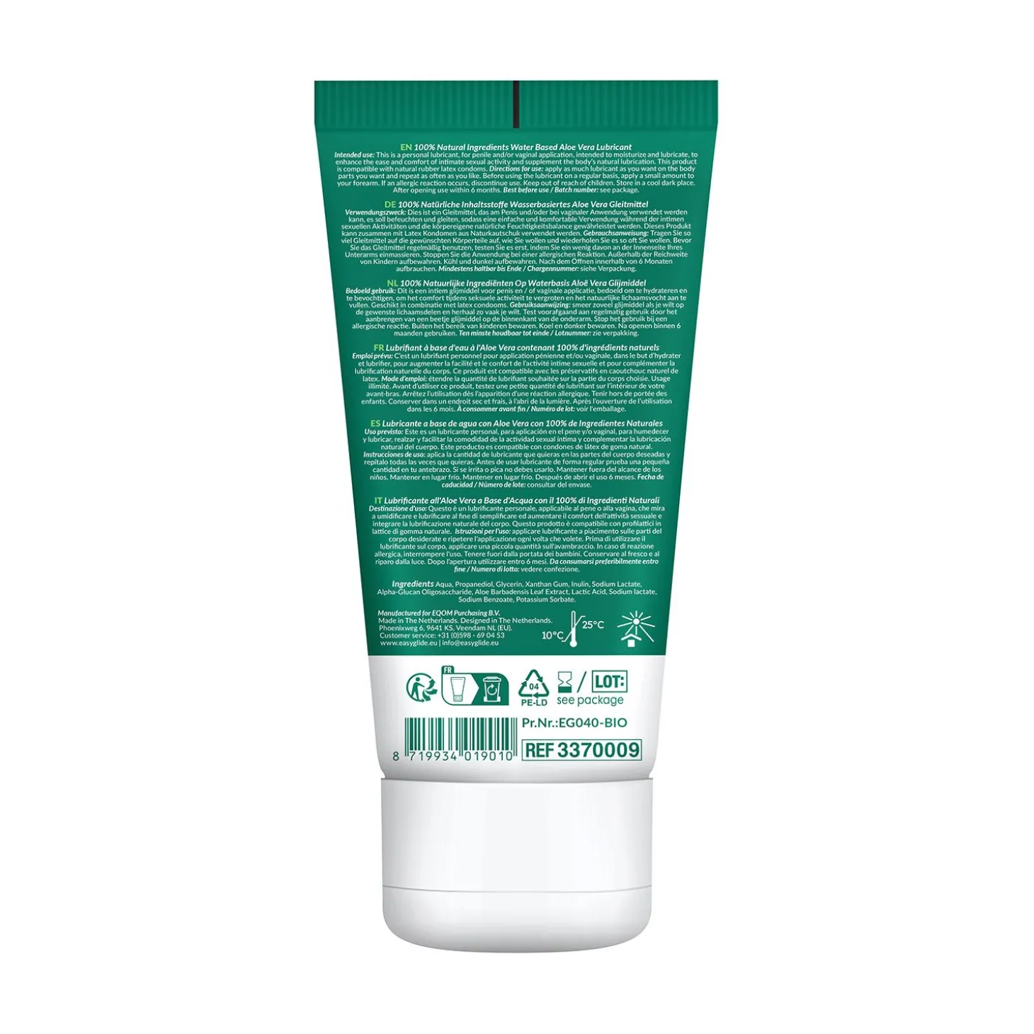 EasyGlide - Bio & Natural Glijmiddel op Waterbasis Aloë vera - 100 ml
