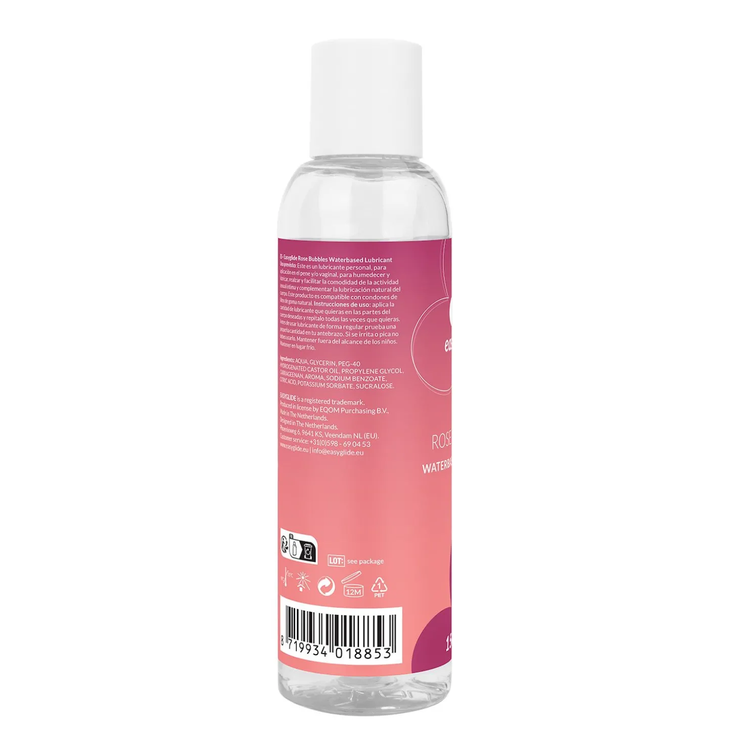 EasyGlide - Rosé Bubbels Glijmiddel op Waterbasis - 150 ml