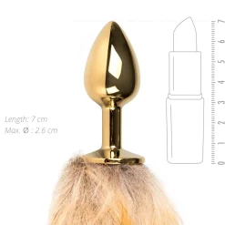 Easytoys Fetish - Buttplug Goud – Beige Vossenstaart