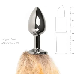 Easytoys Fetish - Buttplug Zilver – Beige Vossenstaart