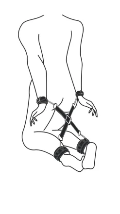 Easytoys Fetish - Hogtie With Hand and Anklecuffs - Zwart