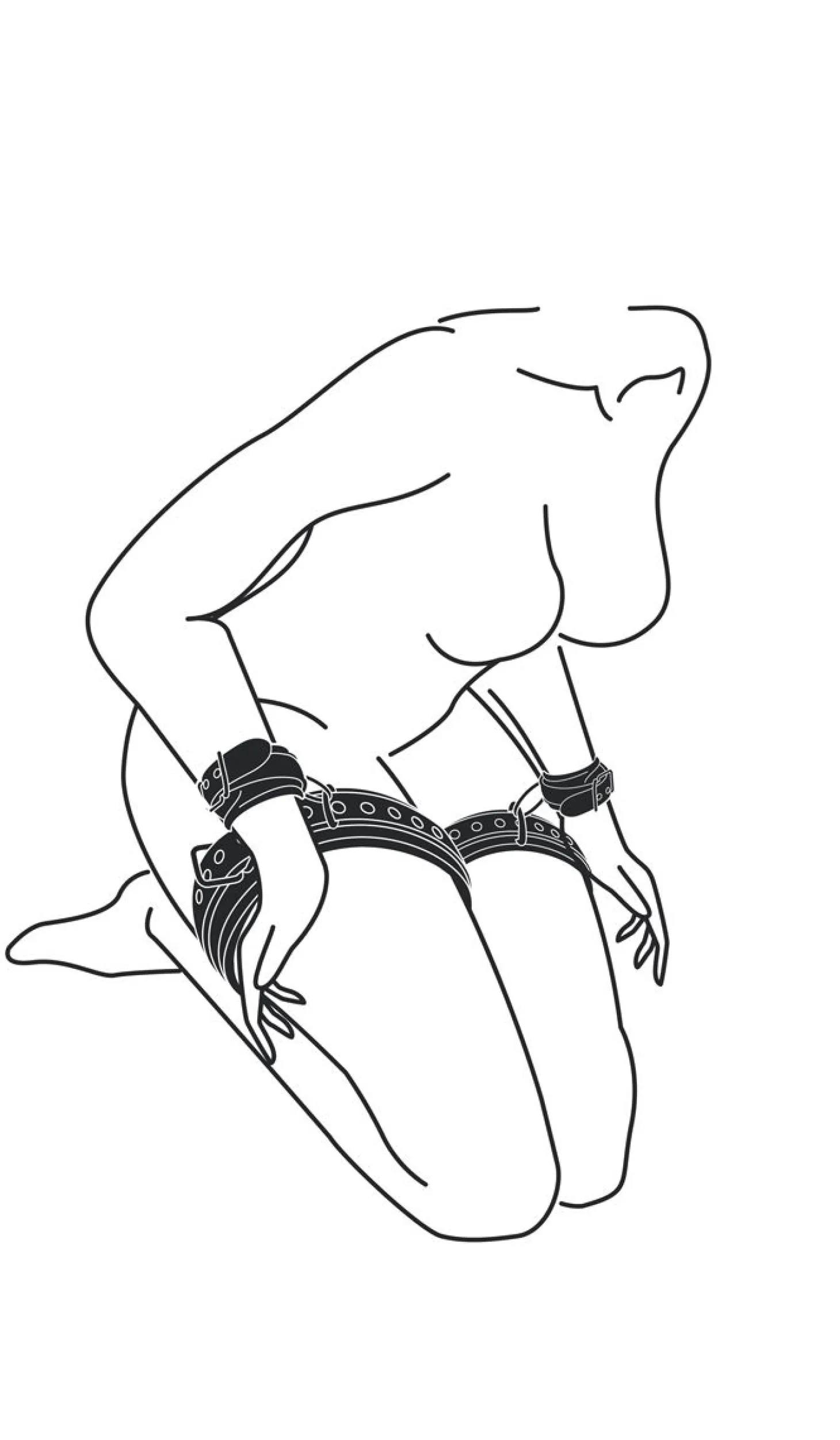 Easytoys Fetish - Thigh & Wrist Cuff Set - Black