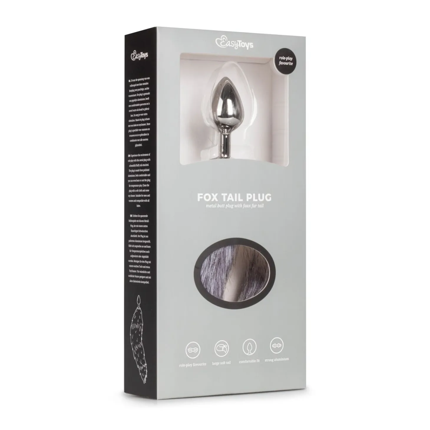 Easytoys Fetish - Vossenstaart buttplug M - Zilver