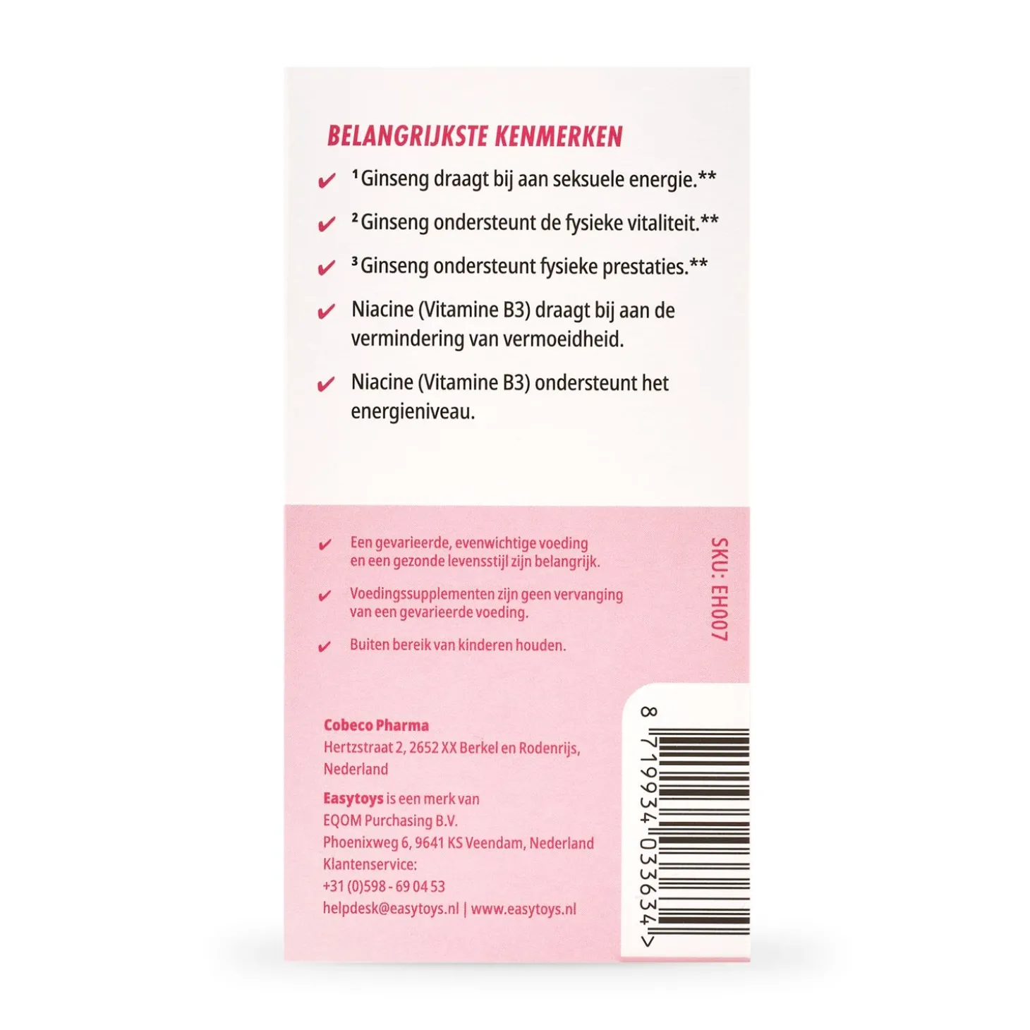 EasyToys Health - Sexual Energy Vrouw - 30 Tabletten