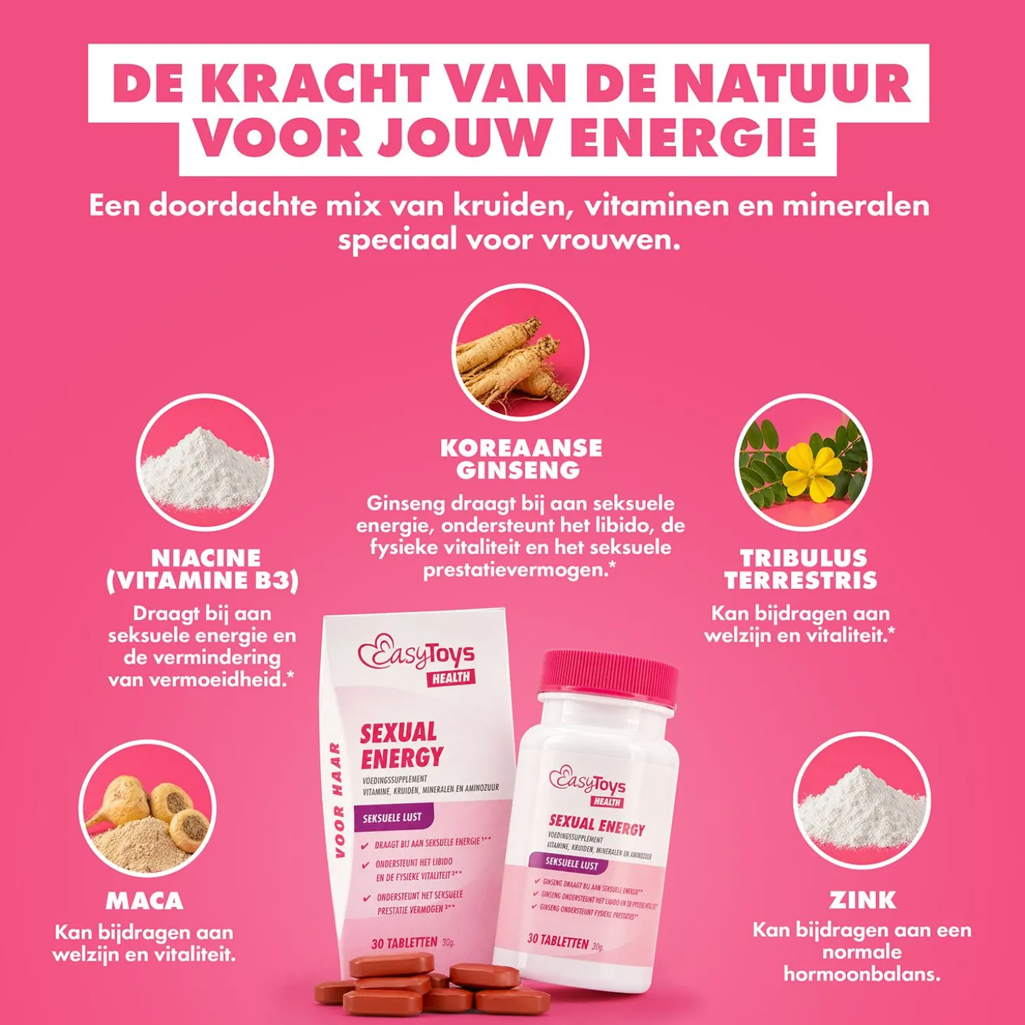 EasyToys Health - Sexual Energy Vrouw - 30 Tabletten