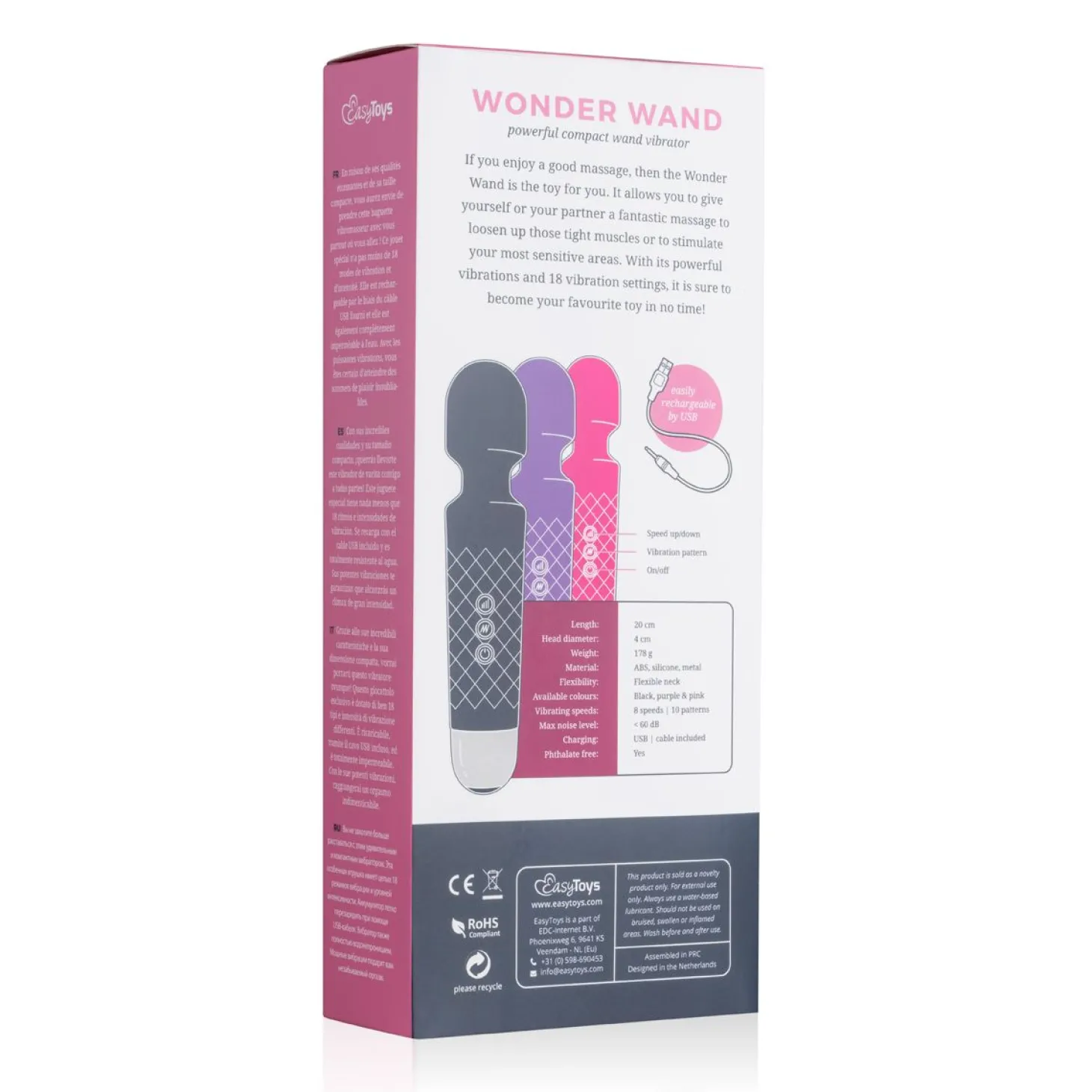 EasyToys Mini Wand Vibrator - Roze