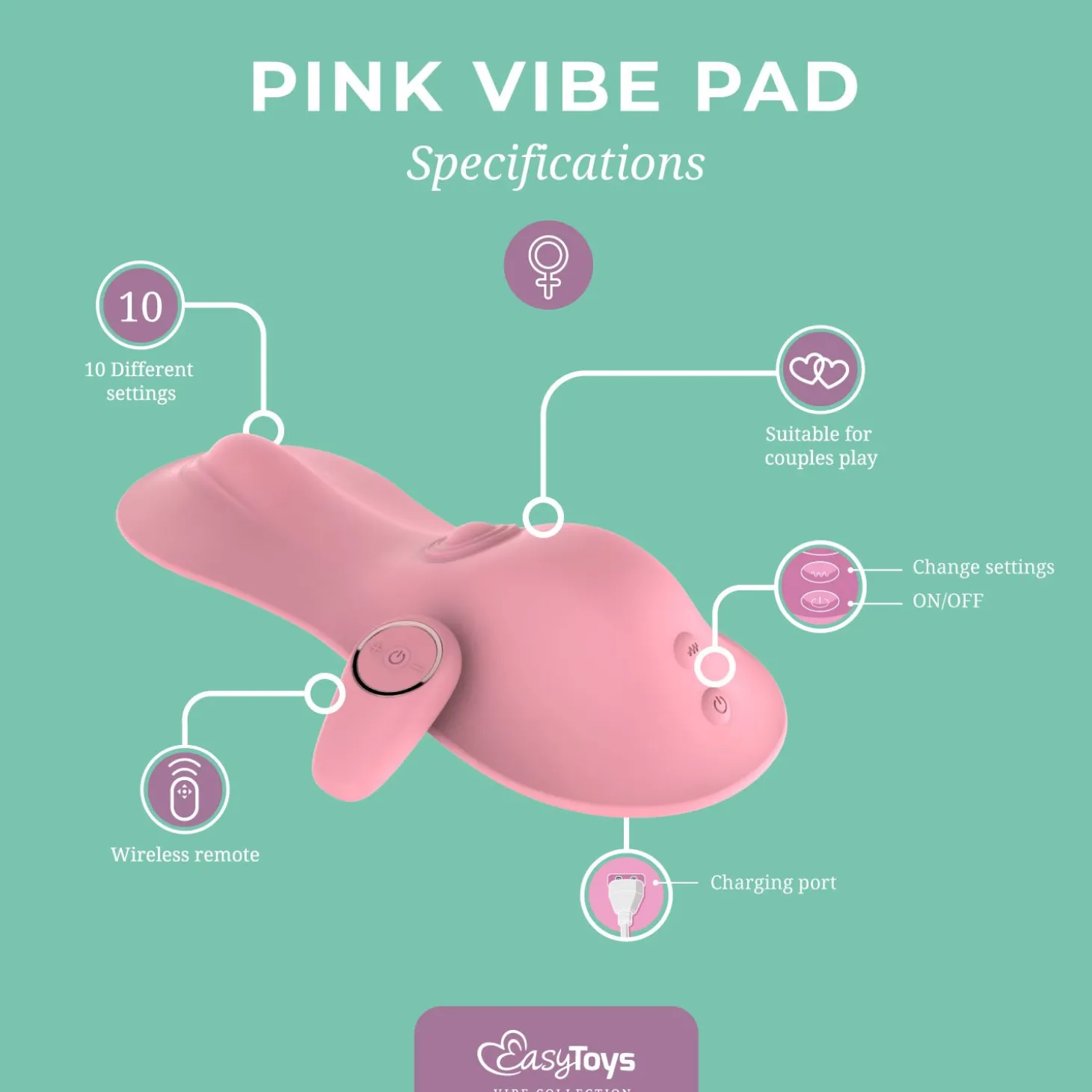 EasyToys – Vibe Pad Tappend en Trillend met Afstandsbediening – Roze