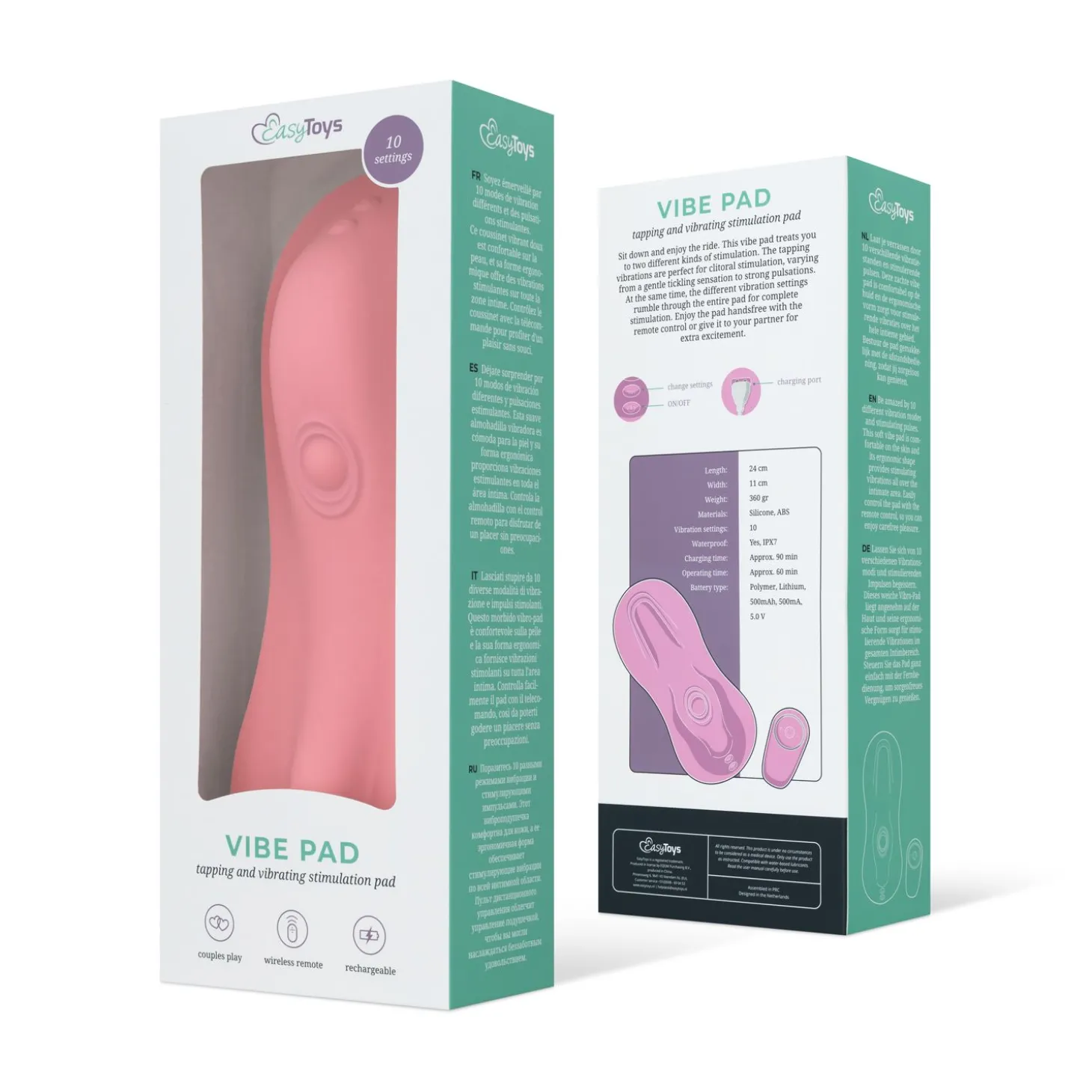 EasyToys – Vibe Pad Tappend en Trillend met Afstandsbediening – Roze