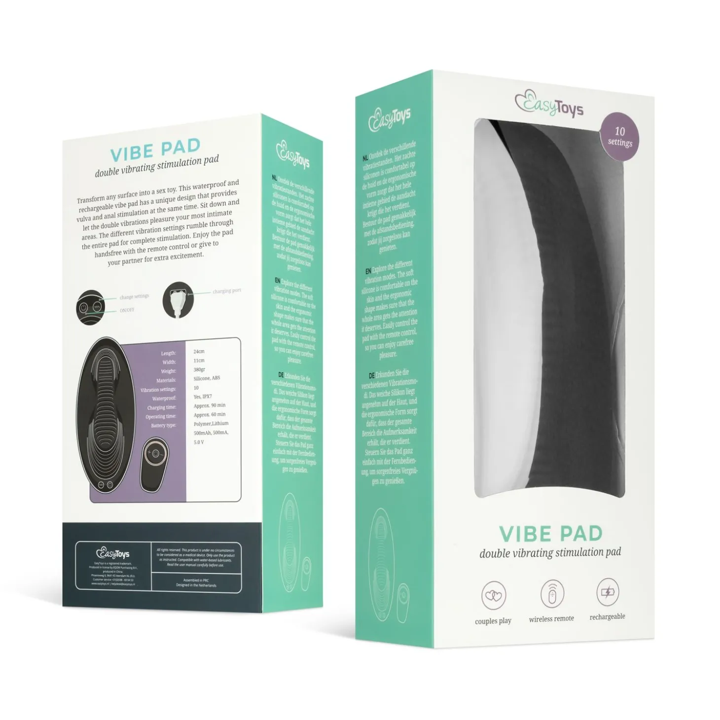 EasyToys – Vibe Pad Vibratiepad met Afstandsbediening – Zwart