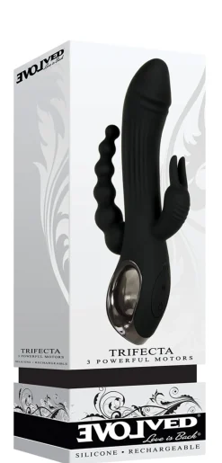 Evolved - Trifecta Rabbit Vibrator - Zwart