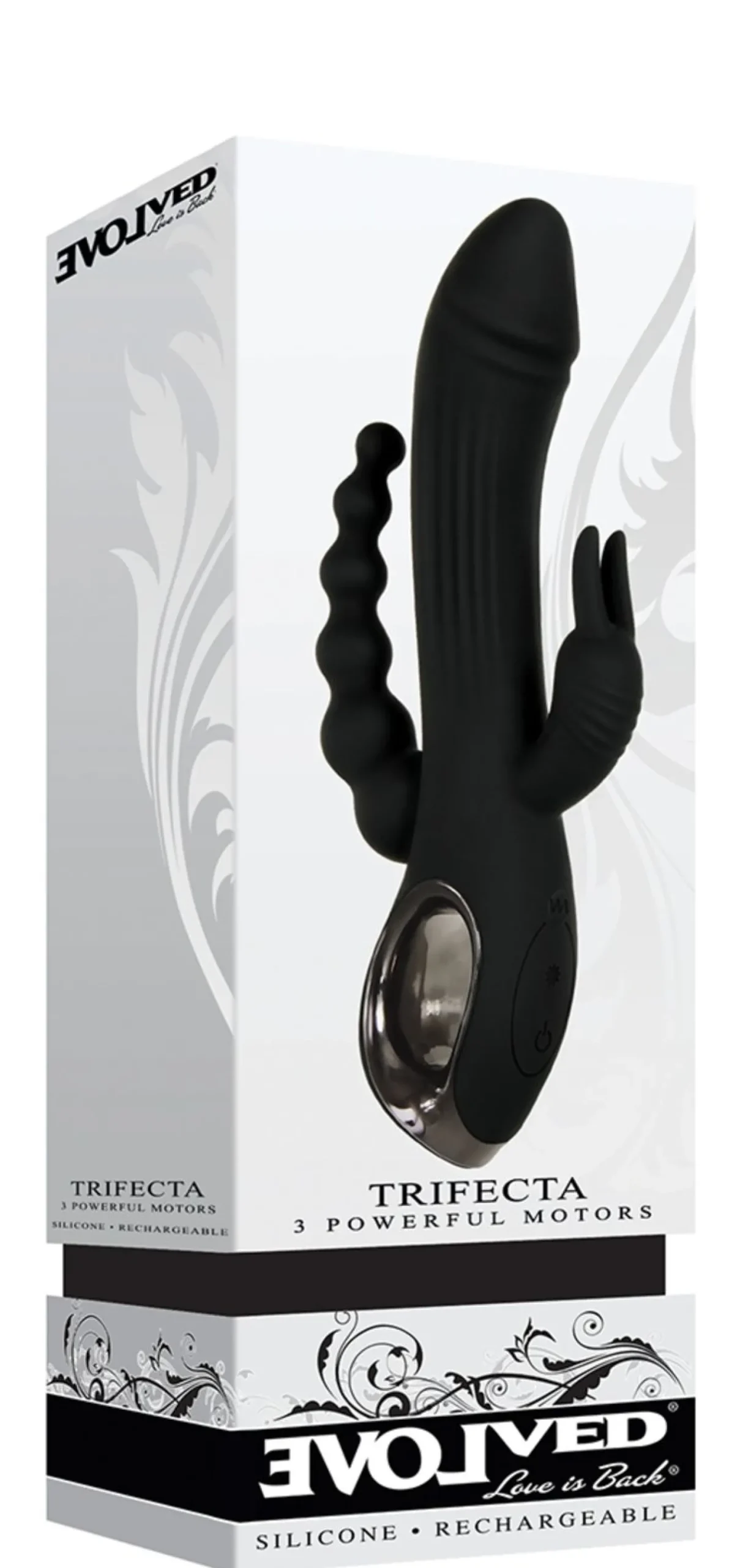 Evolved - Trifecta Rabbit Vibrator - Zwart