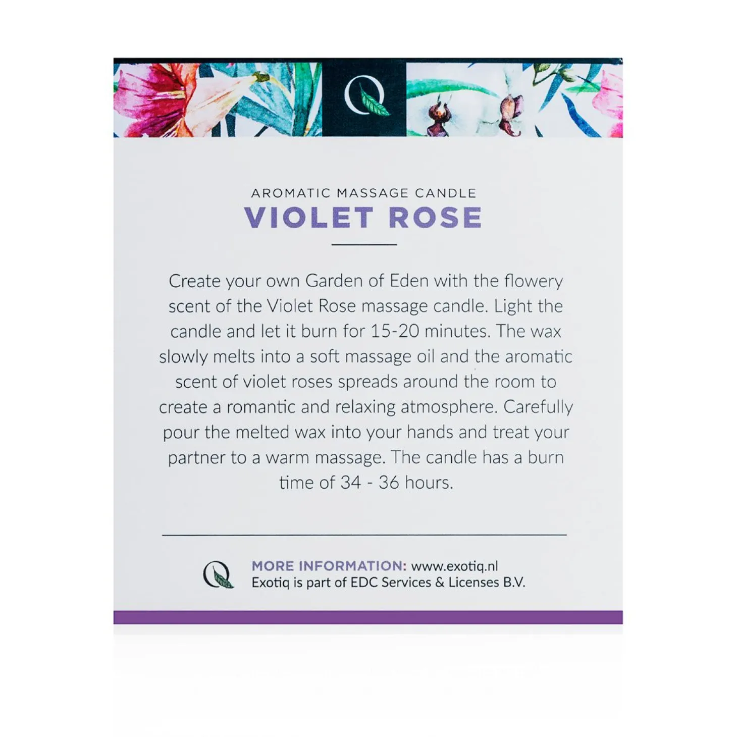 Exotiq Massagekaars Violet Rose - 200g