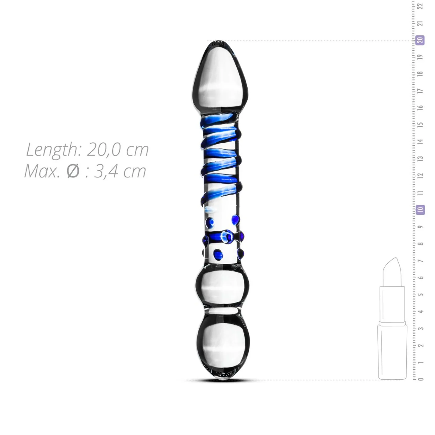 Gildo - Glazen Dubbele Dildo No. 21 - 19 cm