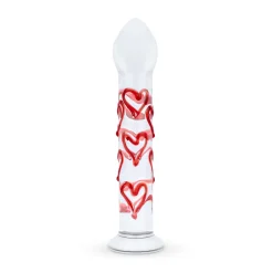 Gildo - Glazen G-spot/Prostaat Dildo Met Hartjes No.30 - 17 cm
