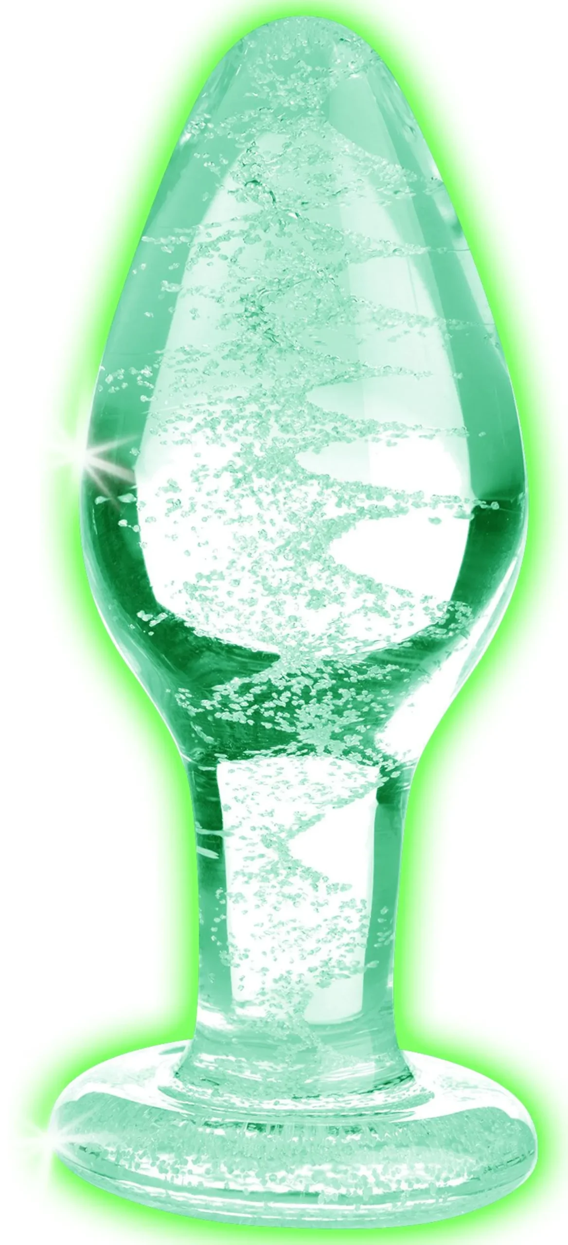 Glow-in-the-Dark Anaalplug Van Glas - Medium