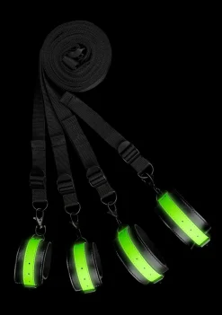 Glow in the Dark Bed Bevestigingsset - Neon groen/zwart