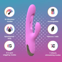 Good Vibes Only - Rabbit Vibrator Moving Finger - Paars