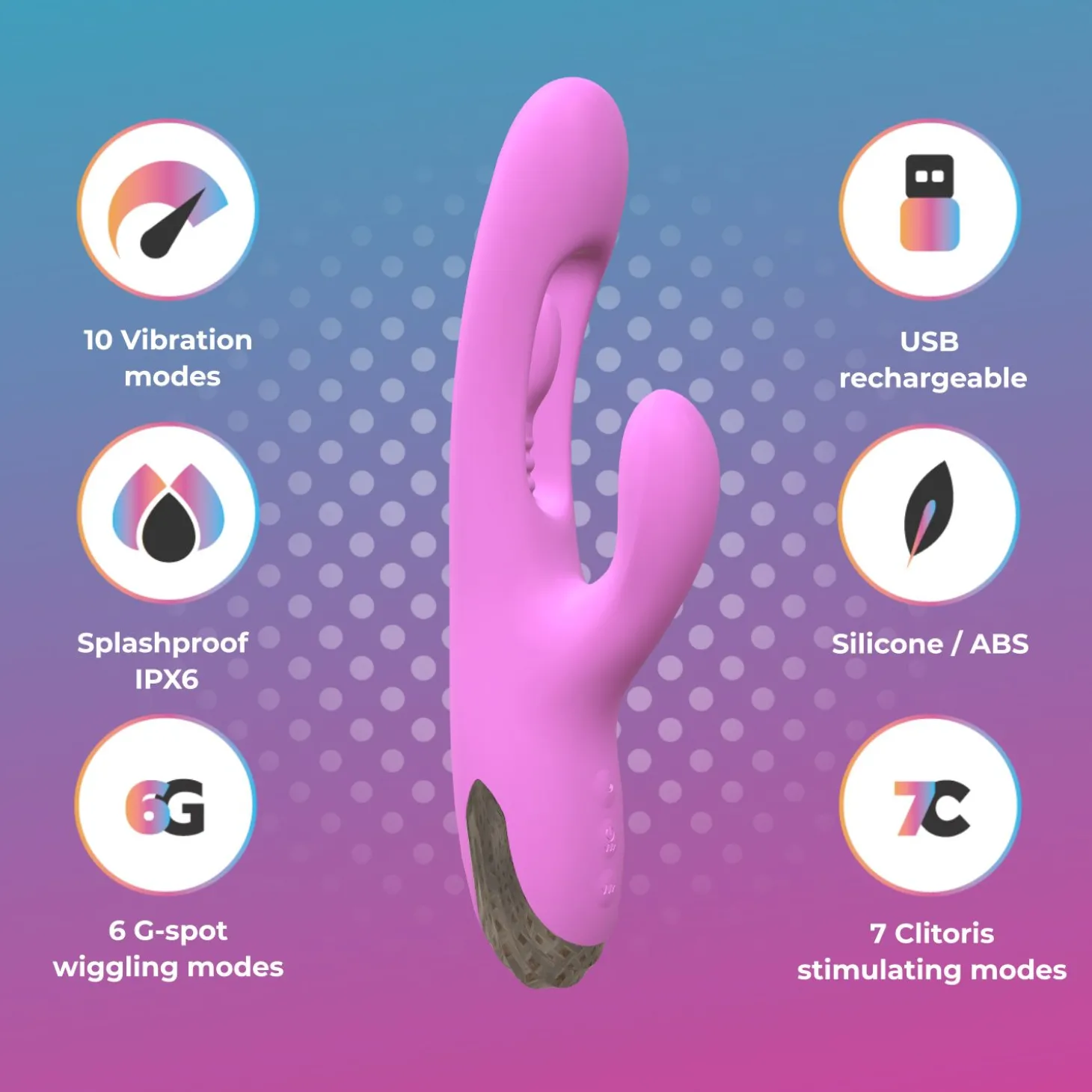 Good Vibes Only - Rabbit Vibrator Moving Finger - Paars