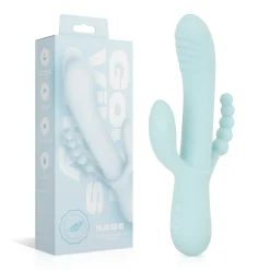 Good Vibes Only - Triple Stimulation Vibe - Soft Silicone - Blauw