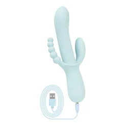 Good Vibes Only - Triple Stimulation Vibe - Soft Silicone - Blauw