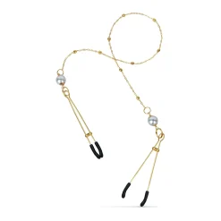 Gouden Tepelklemmen met Ketting en Parels