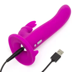Happy Rabbit – Vibrerende Strap-On Set – Magenta