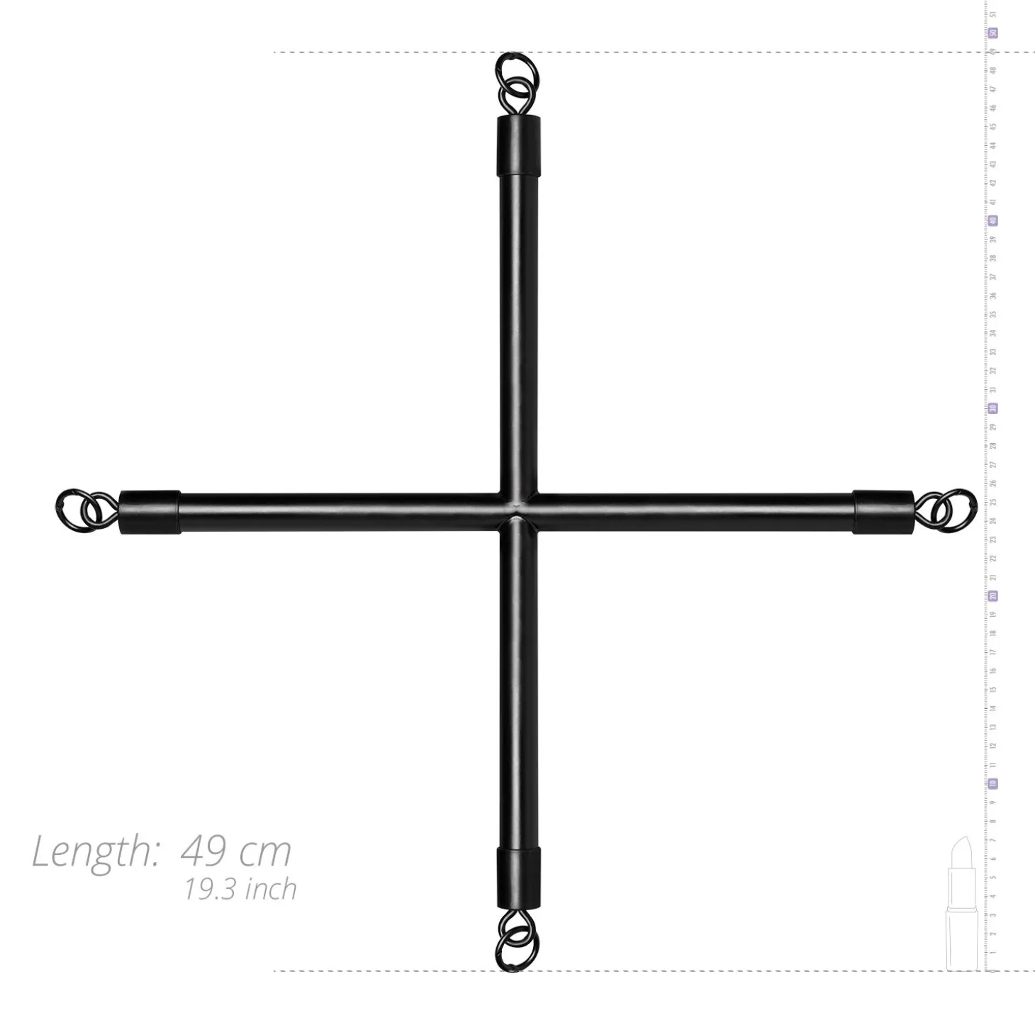Hog Tie Cross Stang Met Boeien - Zwart