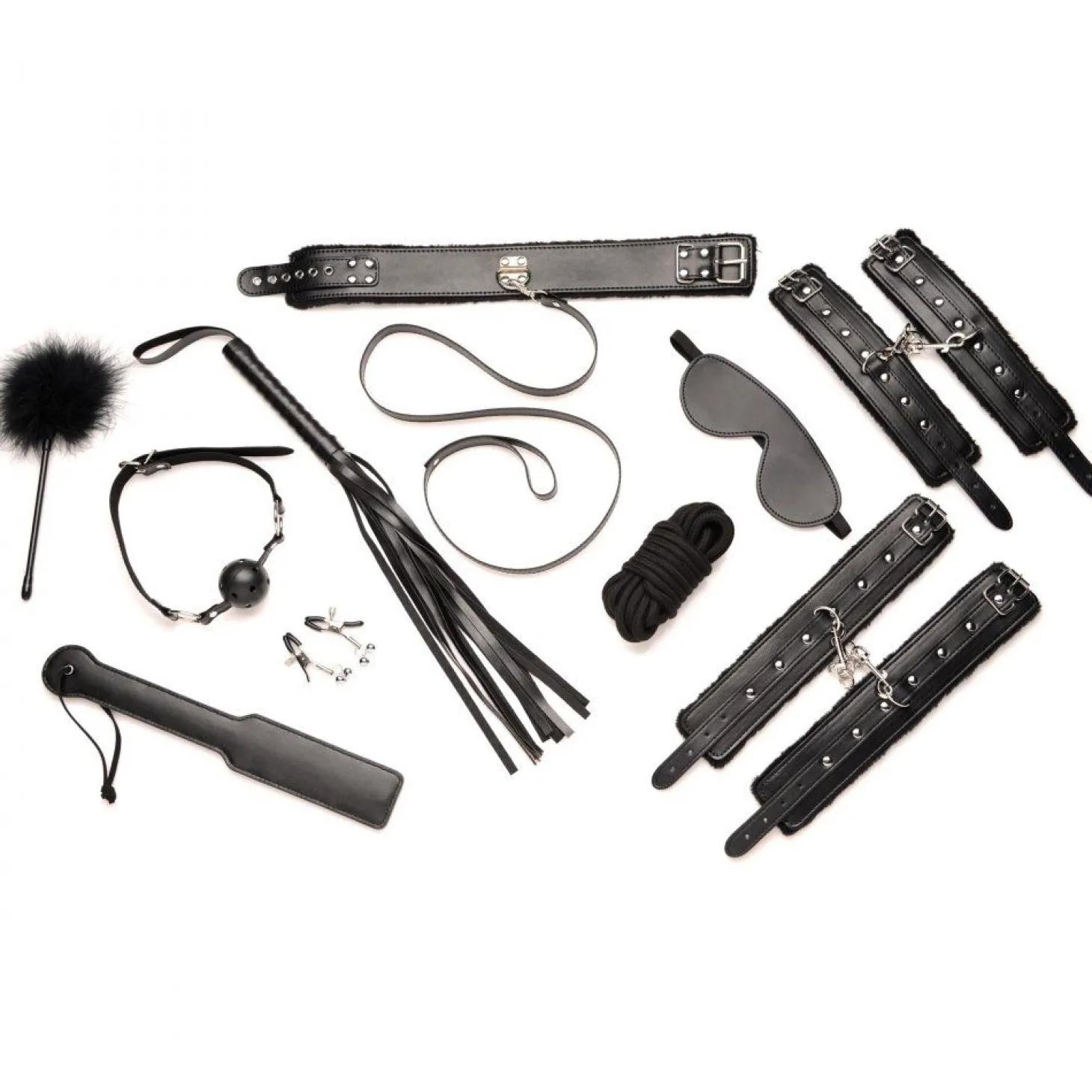 Hook Up 10-delige Pluche Bondage Set - Zwart