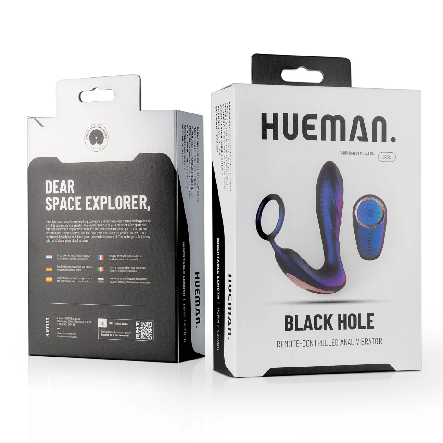 Hueman - Black Hole Anaal Vibrator Met Cockring