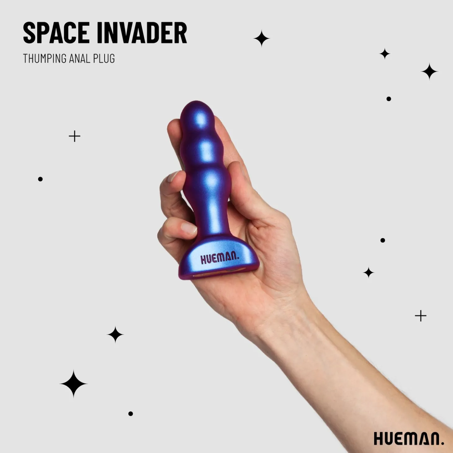 Hueman - Space Invader Vibrerende en Stotende Buttplug
