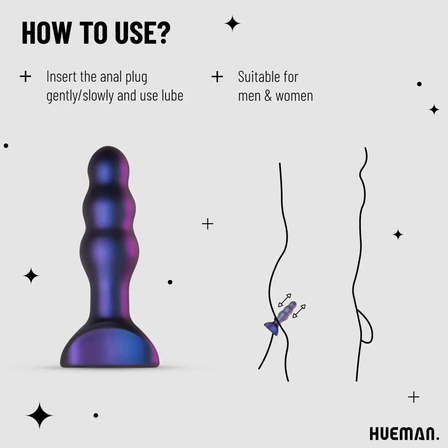 Hueman - Space Invader Vibrerende en Stotende Buttplug