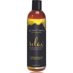 Intimate Earth - Relax Massageolie Citroengras en Kokosnoot - 120 ml