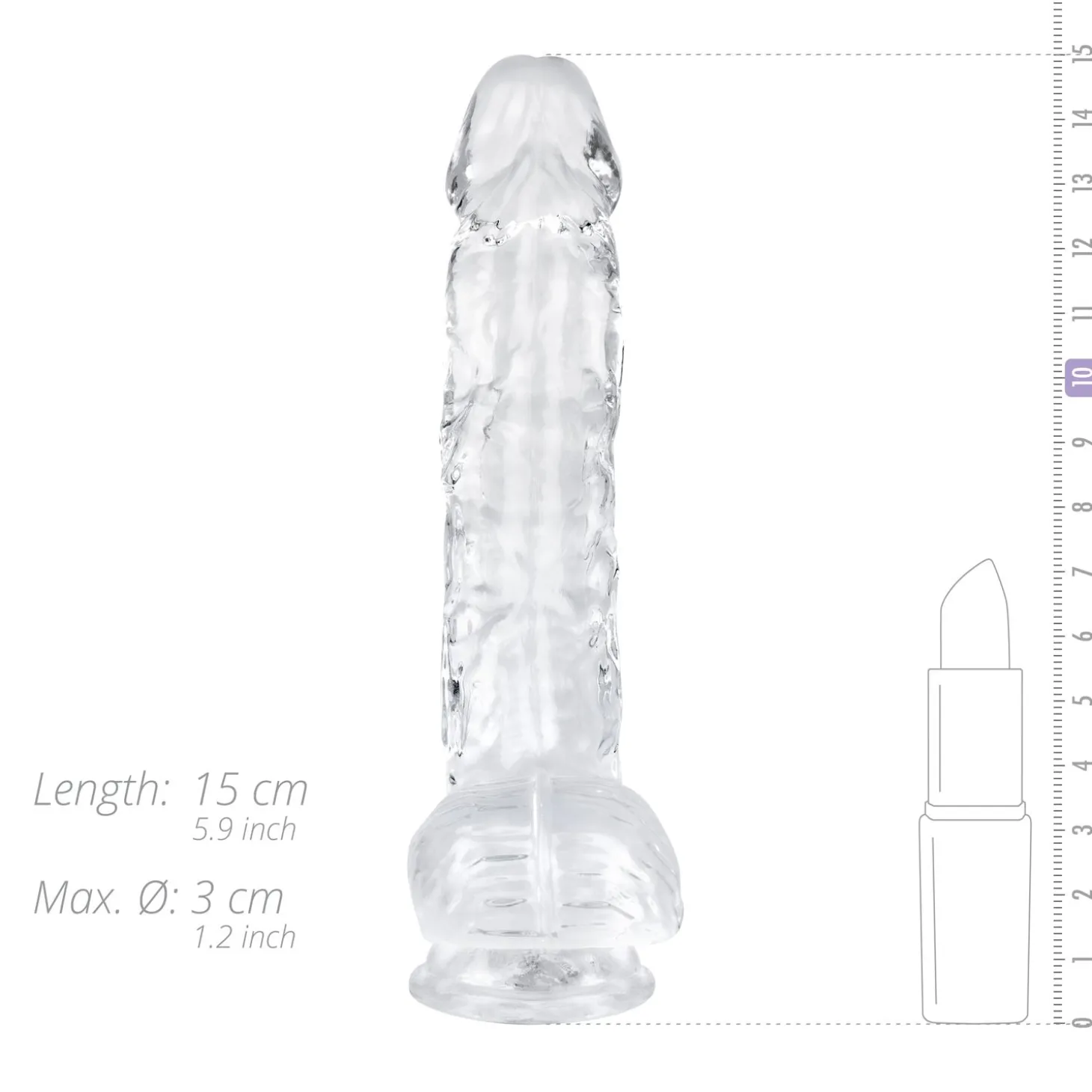Jelly Dildo met Ballen - 13,5 cm