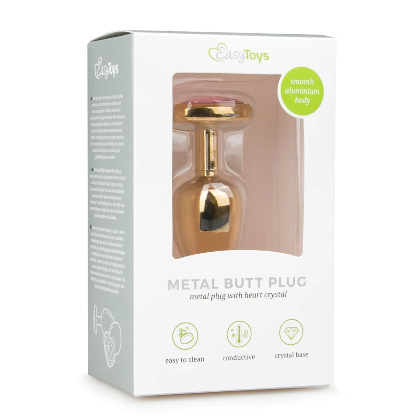 Kleine buttplug met hart - Goud/Roze